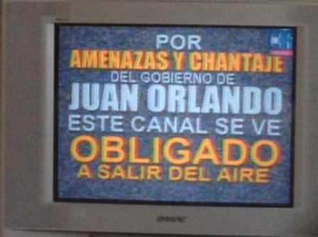 Presiones del presidente de Honduras obligan a Canal 36 TV a salir del aire